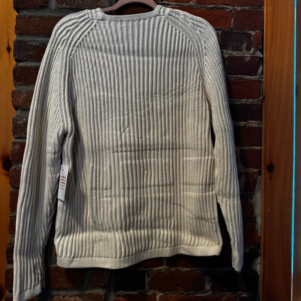 Nautica Men's white Sweater, 100% cotton, vintage 90s, Made in Hong Kong - Picture 6 of 10